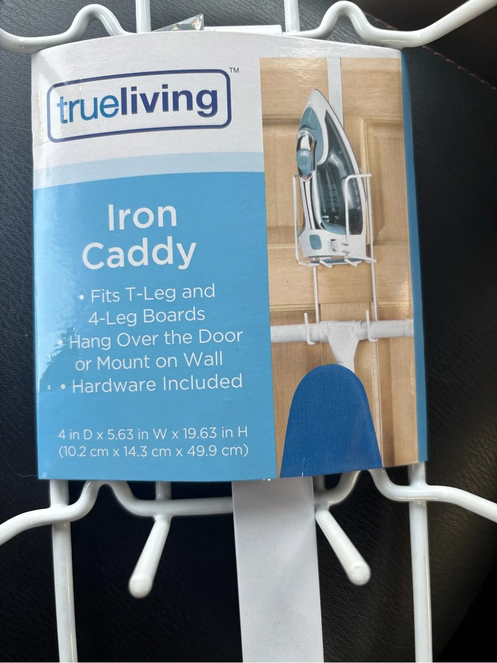 True Living Iron Caddy Over the Door Wall Mount White NWT
